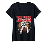 Damen Elvis Presley Official Retro T-Shirt mit V