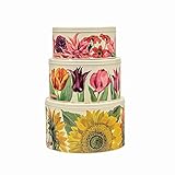 Emma Bridgewater – Blumen-Set, 3 runde Kuchenformen, 250 x 145 mm, 225 x 120 mm, 200 x 95