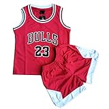 Daoseng Basketball-Trikot-Set, Kinder, Jungen, 2-teilig, Nr. 23, Set aus Tank-Top und S