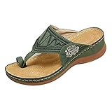 ZKB Bequeme Premium-Sommer-Hausschuhe, DREI- Bogen - Support-Design mit Zehen, Aushöhlen Flache Fersen-Flip-Flop-Strandsandalen, für Hausschuhe innen/im F
