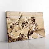 Big Box Art Edgar Degas Leinwandbild, Motiv 'Study of Ballet Ballerina', 76 x 50 cm, Gelb / Braun / C