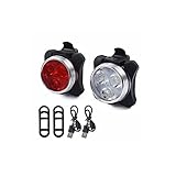 Led Lampe Fahrradlicht Set Wasserdicht, Fahrradbeleuchtung Set USB Aufladbar Fahrradlampe, Fahrradlicht Vorne Frontlicht Und Rücklicht Lampe Lights for Bicy