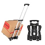 40kg / 88lbs Transportkarren Handwagen, Leichtgewichtiger kompakter und langlebiger Aluminiumlegierungs Sackkarren, für Gepäck, persönliche Gegenstände, Reise, Umzug und Bürogeb
