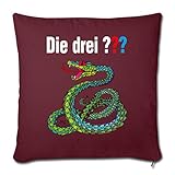 Spreadshirt Die DREI Fragezeichen und die singende Schlange Sofakissenbezug 44 x 44 cm, Burg