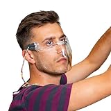 CE konforme Wieder-Verwendbare MNS Plastik-Maske - Diese transparente Klarsicht-Maske ermöglicht als Community-Maske freies Atmen, Anti-Beschlag & Anti-Kratz versiegelt – Bitte Größe b