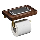 Tolettenpapierrollenhalter Holz Toiletenpapierhalterung Wand Küchenrollenhalter Ohne Bohren mit Ablage Selbstklebend für Bad Küche,C