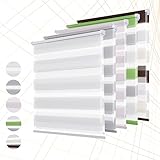 Doppelrollo Duo Rollo 45x150cm Natur Klemmfix Rollo ohne Bohren Seitenzugrollo Easyfix Montage mit Klemmträgern oder Bohren Sonnenschutzrollo Fensterrollo Lichtdurchlässig