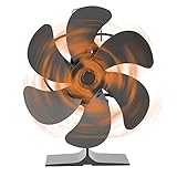 Kaminlüfter Für Holz/Brennholz/Feuerstelle/Ofenrohr, Anbringung Am Kaminrohr,Kaminventilator 6 Blättern Ofenlüfter Leise Effiziente Wärmeverteilung