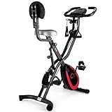Ultrasport F-Bike 400B mit Rückenlehne + Strings, Heimtrainer, Fitnessbike, Matt Schw