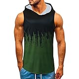 ZYUD Herren Mit Kapuze Weste T-Shirt Kapuzenpullover Herren Tank Tops Ärmelloses Einfarbiges Hoodie Cardigan mit Reißverschluss Pullover T-Shirt Bequem Slim Fit Fitness Kapuzenw