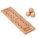 HHFZH Mancala Brettspiel, Kalaha Spiel Erwachsene Brettspiel mit klappbarem Holzbrett Familien Brettspiele Spiele Strategisches Spiel fü