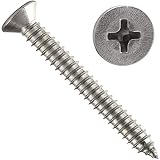 OPIOL QUALITY® Blechschrauben mit Senkkopf und Kreuzschlitz H DIN 7982 / ISO 7050 6,3x90 mm aus Edelstahl A2 V2A (10 Stück) Selbstschneidend Phillips Form C mit Sp