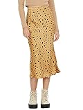Winkinlin Damen A-Linie Midi Röcke Bohemian Plaid Print Hohe Taille Knielang Stretch Y2K Bodycon Lange Röcke, B-Ingwer, 40