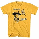 John Wayne is America Men's T Shirt The Duke Cowboy Horseback Icon Legend H