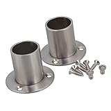 BQLZR Edelstahl-Rohr Flansch Sockel Rod Halterung Halter für 25mm Durchmesser Rohr Hardware Packung mit 2
