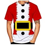 Halloween T-Shirt Herren Lustiges 3D Digitaldruck Kurzarmshirt Rundhals Shirt Oberteil Sommershirt Fit Slim Tops Laufshirt Weich Atmungsaktives Tanktop Casual Sweatshirt Sp