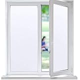 Funfox Fensterfolie Sichtschutzfolie Blickdicht Fenster Milchglasfolie Selbstklebend Anti-UV Statische Folie Milchglas für Badzimmer Büro weiß 90 x 400