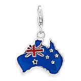 Unique Silber Charm Australien mit Karabiner für Basisarmbänder CH0512