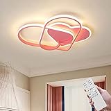 【 Speicherfunktion 】led deckenleuchte babyzimmer Baby Deckenlampe Fernbedienung Dimmbar Kinderzimmerlampe Schlafzimmer Lampe Acryl Lampenschirm Deko Decke Leuchte Jungen Mädchen Kronleuchter Rosa 40