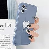 QLTYPRI Hülle für iPhone 7 iPhone 8 iPhone SE 2020, Cartoon Glücklich Bär mit süßem Seitenmuster weiche Silikonhülle süß für Frauen Mädchen Dünn Weich Flexibel TPU für iPhone 7/8/SE 2020 – B