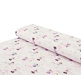 Nadeltraum Baumwoll - Jersey Stoff tanzende Feen rosa - Meterware ab 25 cm x 145 cm - Stoff zum N