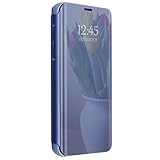 Zater Compatible with Hülle Samsung Galaxy S6 Hülle, S7 Spiegel Schutzhülle Flip Handy Case mit Standfunktion Card Handyhülle für Apple Samsung Galaxy S6 Edge/S7 Edge (Blau, Samsung Galaxy S7 Edge)
