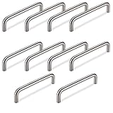 10 x SO-TECH® Bügelgriffe BG03e ECHT EDELSTAHL massiv Ø 10 mm / BA 128 mm / Möbelgriffe Schrankg