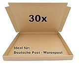 30x SAD Warenpostkartons 350x250x30mm Karton für Warenpost International XS geeignet - DIN A4 Format - Briefkartons - Deutsche Post Karton - leicht & stab