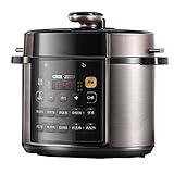 BYCDD Elektrischer Schnellkochtopf, Slow Cooker, Reiskocher, Dampfgarer, Saute, Mehrzweckprogramme und Zubehör,Black_5L