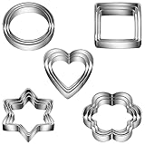 15PCS Plätzchen Ausstecher Mini, Geometrische Keks Ausstechformen Set für Backen Fondant Weihnachten für Kuchen, Keks, Obst, Sandwich, Gemü
