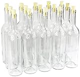 Weinflasche 750 ml Glasflasche Leere Flasche Likör ohne/mit Korken Wein (8 STK. mit Korken, Weiß)