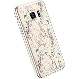 Ysimee kompatibel mit Samsung Galaxy S7 Edge Handyhülle Ultra-Transparente Felxible TPU Silikon Handyhülle Hülle mit Anti-Rutsch Kratzfest Crystal Hülle mit Muster Blumen Design, Blume -20