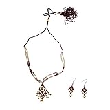 India Meets India Jute Fashion Jewellery Set Necklace & Earrings Choker Style Pendant with B