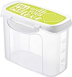 Rotho Clic & Lock Vorratsdose 1l mit Deckel und Schüttvorrichtung, Kunststoff (PP) BPA-frei, transparent/weiss, 1l (16,9 x 9,8 x 13,2 cm)