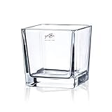 Glasvase CUBE Glasvase Teelichtglas Windlicht Vase Glas Würfel, 10