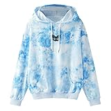 Pianshanzi Frauen Kapuze Sweatshirt Teufel Flügel Beiläufige Lose Lange Hülsen Kapuzenpulli Pullover Oberseiten Frauen Devil Wings mit Kapuze Sweatshirt Lose Lange Ärmel Hoody