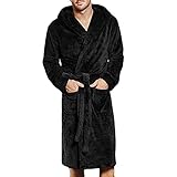 Herren Bademantel, Mit Kapuze, übergröße, Morgenmantel, Fleece, Lang, Saunamantel, Flauschig, Frottee, Baumwolle, Damen Morgenmantel, Warm, Hausmantel, Nachthemden, Schlafanzug, Sauna, M