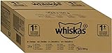Whiskas 1+ Katzenfutter – Geflügel-Auswahl in Gelee – Hochwertiges Feuchtfutter für ausgewachsene Katzen – 84 Portionsbeutel à 100g