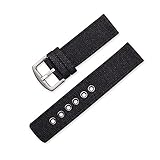 Leinwand Nylon Strap 18mm 20mm 22mm 24mm Uhrenarmband Schwarz Camo Uhrenarmbanduhr Zubehör, Schwarz, 22
