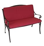 gartenmoebel-einkauf Auflage Bankpolster Tacoma für Gartenbank 2-sitzer 98 x 88cm, Farbe: Uni - rot, mit Rück