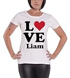 One Direction Damen Love Liam T-Shirt, Weiß, 38 (Herstellergröße:Large)