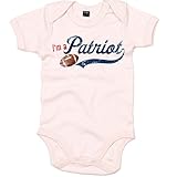 I'm a Patriot #1 Baby-Strampler American Football Bodysuit Pats Super Bowl Babybody Oeko-TEX, Farbe:Babyrosa (Powder Pink BZ10);Größe:6-12 M