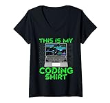 Damen Das ist mein Coding Shirt Coder Full Stack Entwickler Web Dev T-Shirt mit V