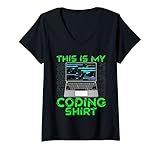 Damen Das ist mein Coding Shirt Coder Full Stack Entwickler Web Dev T-Shirt mit V