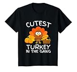 Kinder Niedliche Truthahn in The Gang Thanksgiving Jungen Mädchen T-S
