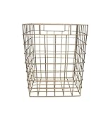 LaLe Living Papierkorb KOVA in Gold, 25 x 30 cm Gitter aus Eisen minimalistisch im Scandi-Look für Büro oder Aufbewahrung Korb von Decken, Spielzeug