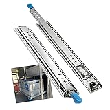 LIUU Schienen Vollauszug Schubladen Teleskopschienen Mit Verriegelung,Schwerlastauszug 600/800/1000/1200/1400/1500mm,Schwerlast Schubladenschienen Bodenmontage (Size : 45cm)
