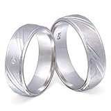 Juwelier Schönberg - Unisex Eheringe Partnerringe Hochzeitsringe aus Silber mit persönlicher Wunschgravur 60-54