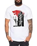 Jon Wolf - Herren T-Shirt Targaryen Thrones Game of stark Lannister Baratheon Daenerys Khaleesi tv blu-ray DVD, Größe:XL, Farbe:Weiß