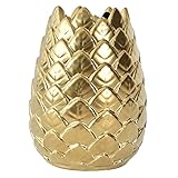 Happyyami Galvani Keramik Runde Goldene Pflanzer Ananas Sukkulenten Vergossen Nordic Stil Blumentopf Moderne Keramik Pflanzer für Home Office Dek